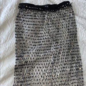 Super cute black and silver sequin skirt